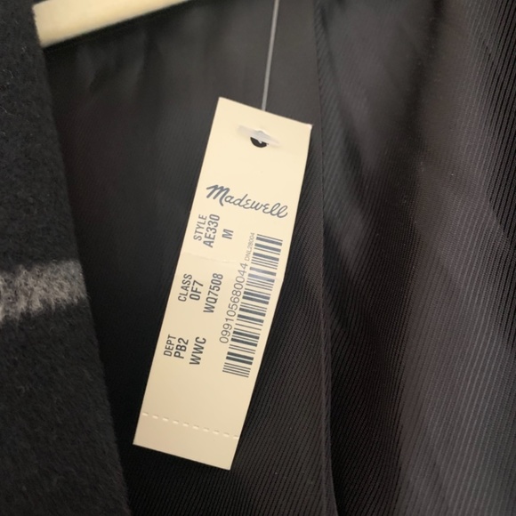 Madewell Hollis Double-Breasted Coat in Windowpane Sz M - Picture 6 of 8